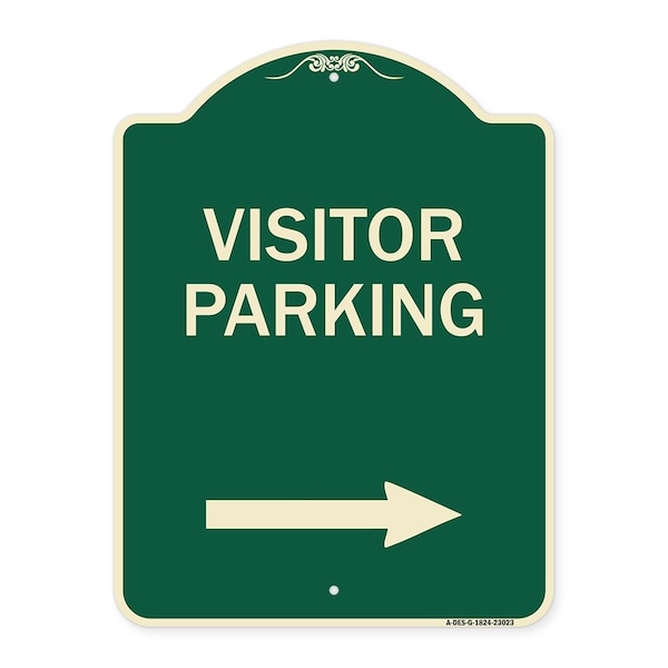 Signmission Reserved Parking Visitor Parking Arrow Pointing Right Heavy-Gauge Alum Sign, 24" x 18", G-1824-23023 A-DES-G-1824-23023 - main